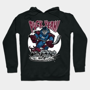 Puck Yeah Bigfoot Hockey Player Mascot Hoodie